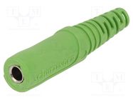 Connector: 4mm banana; socket; 32A; 33VAC; 70VDC; green; on cable SCHÜTZINGER