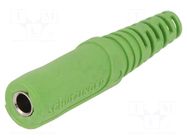 Connector: 4mm banana; socket; 32A; 33VAC; 70VDC; green; Ø: 4mm SCHÜTZINGER