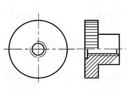 Nut; round,knurled; M4; 0.7; polyamide; BN 5933 BOSSARD