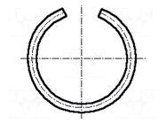 Circlip; spring steel; 14mm; BN 826; Plating: black finish BOSSARD