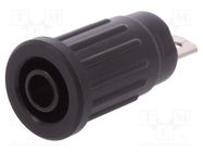 Connector: 4mm banana; socket; 24A; 1kV; black; on panel,push-in SCHÜTZINGER