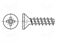 Screw; for plastic; 3.5x12; Head: countersunk; Pozidriv; PZ2; steel BOSSARD