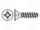 Screw; for plastic; 2.2x12; Head: countersunk; Phillips; PH1; steel BOSSARD