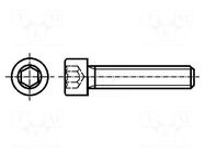 Screw; M2.5x5; 0.45; Head: cheese head; hex key; HEX 2mm; steel BOSSARD