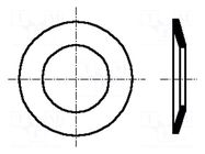 Washer; conical; M10; D=22mm; h=1.7mm; A2 stainless steel; BN 710 BOSSARD