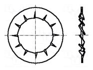 Washer; conical; M4; D=8mm; h=1.85mm; spring steel; DIN 6798V BOSSARD