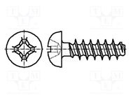 Screw; 3x14; Head: button; Phillips; PH1; A2 stainless steel BOSSARD