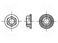 Nut; hexagonal; M8; 1.25; steel; Plating: black finish; H: 7mm; 13mm BOSSARD