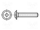 Screw; with flange; M8x10; 1.25; Head: button; hex key; HEX 5mm BOSSARD