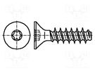 Screw; for plastic; 2.2x12; Head: countersunk; Torx®; TX06; zinc BOSSARD