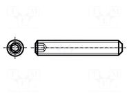 Screw; M4x8; 0.7; Head: without head; hex key; HEX 2mm; steel BOSSARD