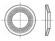 Washer; conical; M12; D=27mm; h=3.1mm; spring steel; Plating: zinc BOSSARD