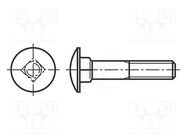 Screw; M5x25; 0.8; Head: button; A2 stainless steel; DIN 603; 12mm BOSSARD