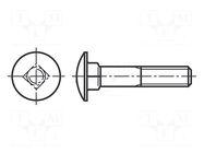 Screw; M10x30; 1.5; Head: button; A2 stainless steel; DIN 603; 16mm BOSSARD