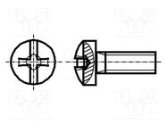 Screw; M3x10; 0.5; Head: button; Phillips,slotted; 0,6mm,PH1; steel BOSSARD