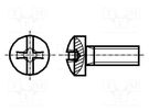 Screw; M3x4; 0.5; Head: button; Phillips,slotted; 0,6mm,PH1; steel BOSSARD
