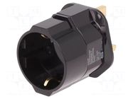 Adapter; Plug: with earthing; Colour: black GOOBAY