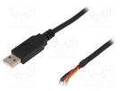 Module: cable integrated; USB; lead; 3.3V; USB A FTDI
