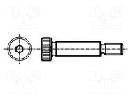 Shoulder screw; steel; M6; 1; Thread len: 11mm; hex key; HEX 4mm ELESA+GANTER