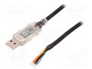 Module: cable integrated; RS232,USB; lead; 1.8m; 5VDC; USB A FTDI