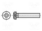 Screw; M4x14; 0.7; Head: cheese head; Phillips; PH2; ISO 7048 BOSSARD