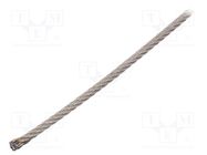 Rope; acid resistant steel A4; Ørope: 3mm; L: 10m; Rope plexus: 7x7 KRAFTBERG
