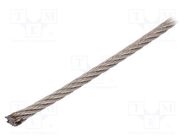 Rope; acid resistant steel A4; Ørope: 5mm; L: 10m; Rope plexus: 7x7 KRAFTBERG