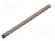 Rope; acid resistant steel A4; Ørope: 6mm; L: 10m; Rope plexus: 7x7 KRAFTBERG