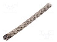Rope; acid resistant steel A4; Ørope: 8mm; L: 10m; Rope plexus: 7x7 KRAFTBERG