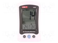 Meter: counter; Range: 0÷500ug/m3; Humid.range: 5÷99%RH; ±5% UNI-T