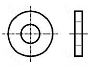 Washer; round; M8; D=20mm; h=2mm; steel; Plating: zinc; BN 737 BOSSARD