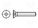 Screw; M3x16; Head: countersunk; hex key; HEX 2mm; stainless steel BOSSARD