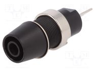 Socket; 4mm banana; 32A; 1kV; black; nickel plated; screw; 41mm SCHÜTZINGER