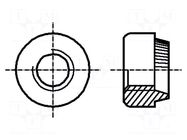 Insert nut; round; M4; steel; Plating: zinc; 3.2mm; BN 196; push-on BOSSARD