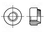 Nut; round; M4; 0.7; A1 stainless steel; BN 639; push-on BOSSARD