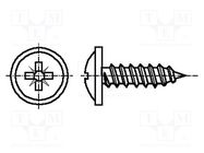Screw; with flange; 3.5x16; Head: button; Pozidriv; PZ2; zinc BOSSARD