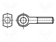 Lifting eye bolt; M8x30; 1.25; Head: eye; A2 stainless steel; 8mm BOSSARD