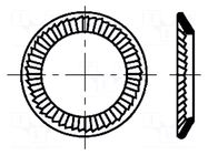 Washer; conical; M5; D=9mm; h=1.2mm; A2 stainless steel; BN 20041 BOSSARD