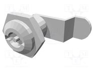 Lock; zinc alloy; 30mm; nickel; Actuator material: steel ELESA+GANTER