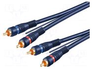 Cable; RCA plug x2,control,both sides; 5m; Plating: gold-plated GOOBAY