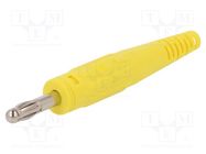 Connector: 4mm banana; plug; 32A; 60V; yellow; non-insulated; screw STÄUBLI