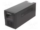 Power supply: UPS; 600W; 1kVA; 90x320x142mm; No.of out.sockets: 3 QOLTEC