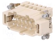 Connector: HDC; contact insert; male; 16A; 400V; Han® High Temp HARTING