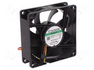 Fan: DC; axial; 12VDC; 80x80x25mm; 69.29m3/h; 33dBA; Vapo; 3200rpm SUNON