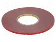 Tape: fixing; W: 6mm; L: 33m; Thk: 0.6mm; acrylic; grey; max.230°C 3M