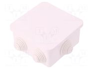 Enclosure: junction box; X: 87mm; Y: 87mm; Z: 45mm; wall mount; IP55 ELEKTRO-PLAST NASIELSK