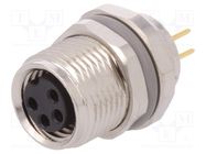 Connector: M8; female; PIN: 4; unshielded; socket; IP67; 30V; 2÷4.5mm 