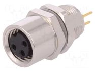 Connector: M8; female; PIN: 3; unshielded; socket; IP67; 60V TE Connectivity