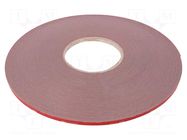 Tape: fixing; W: 6mm; L: 33m; Thk: 1.1mm; acrylic; grey; max.230°C 3M