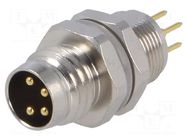 Connector: M8; male; PIN: 4; 30V; IP67; unshielded; socket; 2.5÷3.5mm TE Connectivity